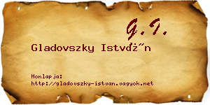 Gladovszky István névjegykártya